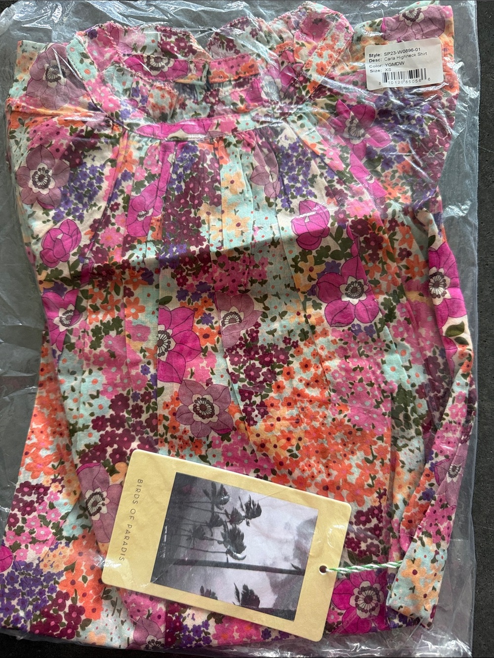 Anthropologie Pink Multi Floral Blouse